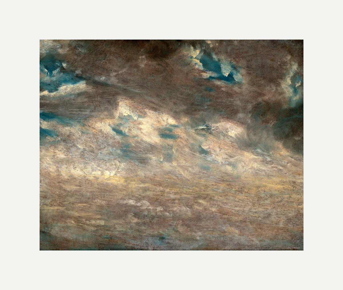 John Constable Print, Cloud Study (ca with an off-white border for rolled canvas