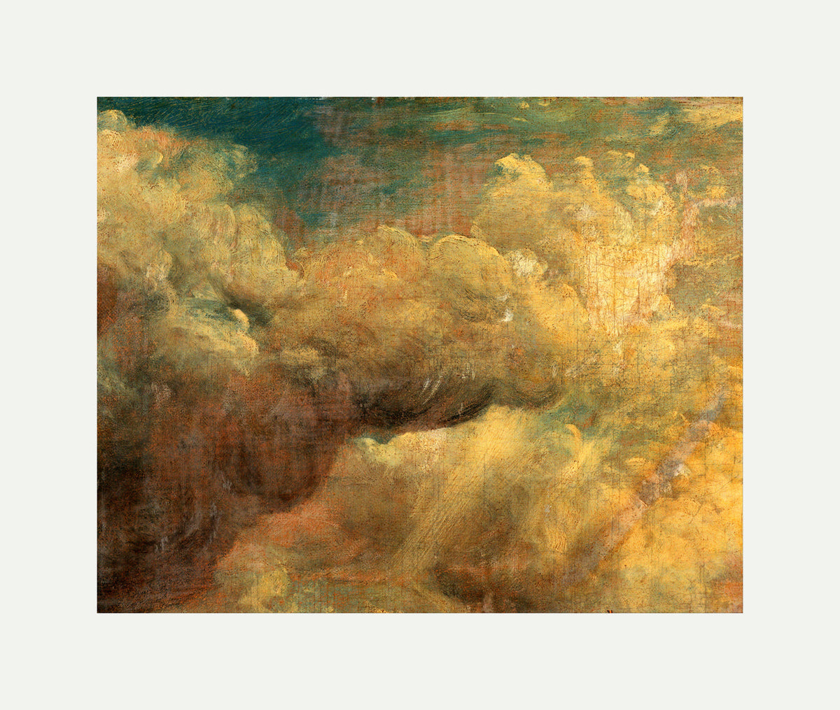 John Constable Print, Cloud Study (ca with an off-white border for rolled canvas