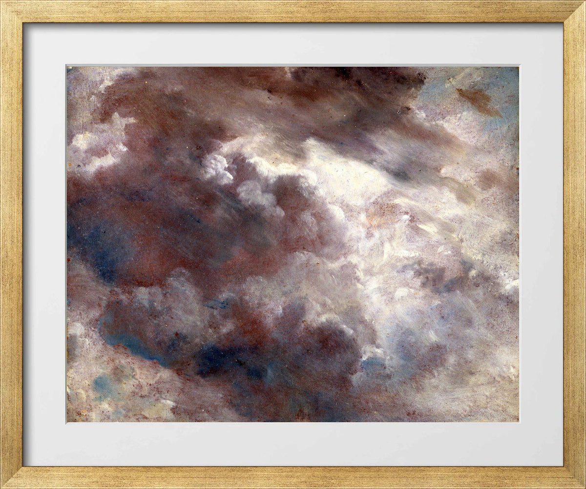 John Constable Print, Cloud Study (ca in a gold frame