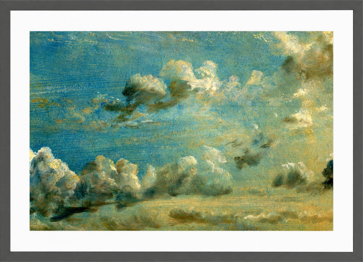 John Constable Print, Cloud Study in a dark grey frame