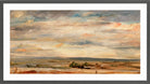 John Constable Print, Cloud Study, Early Morning, Looking East from Hampstead (1821) in a dark grey frame