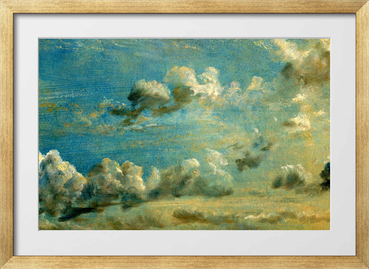 John Constable Print, Cloud Study in a gold frame