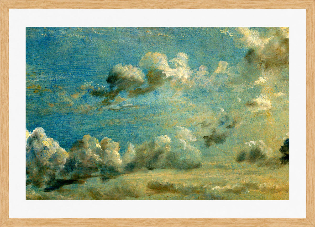 John Constable Print, Cloud Study in an oak frame