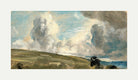 John Constable Print, Cloud Study, possibly over Harnham Ridge with an off-white border for rolled canvas