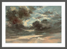 John Constable Print, Cloud Study – Stormy Sunset (1821-1822) in a dark grey frame