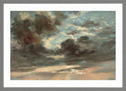 John Constable Print, Cloud Study – Stormy Sunset (1821-1822) in a light grey frame