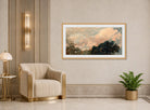 John Constable Print, Cloud Study with Trees (1821) displayed in an Art Deco interior