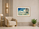 John Constable Print, Clouds displayed in an Art Deco interior