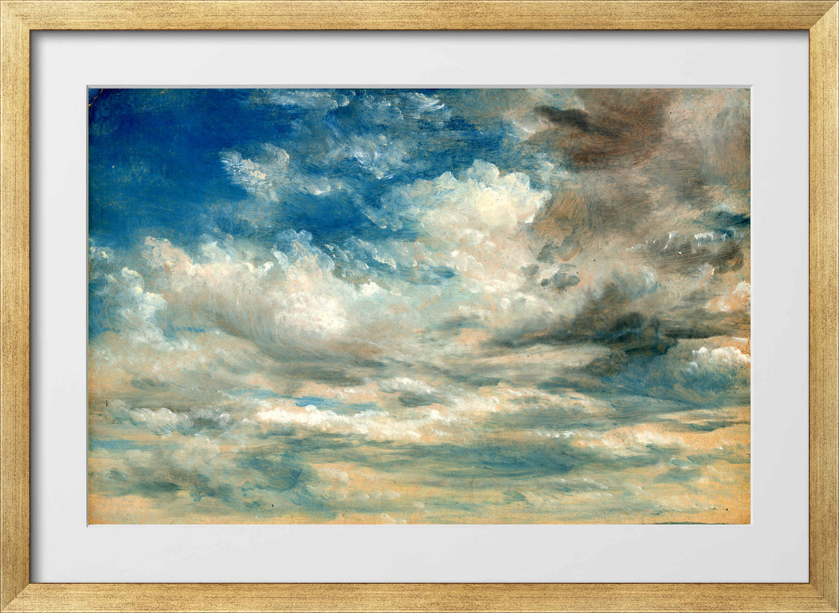 John Constable Print, Clouds in a gold frame
