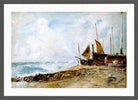 John Constable Print, Coast Scene Near Brighton (1824-1828) in a dark grey frame