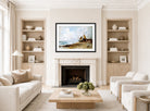 John Constable Print, Coast Scene Near Brighton (1824-1828) displayed in a Scandinavian living room