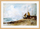 John Constable Print, Coast Scene Near Brighton (1824-1828) in an oak frame