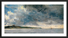 John Constable Print, Coastal Scene with Cliffs (ca in a black frame