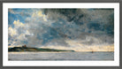 John Constable Print, Coastal Scene with Cliffs (ca in a dark grey frame