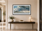 John Constable Print, Coastal Scene with Cliffs (ca displayed above a console table