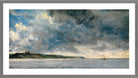 John Constable Print, Coastal Scene with Cliffs (ca in a light grey frame