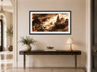 John Constable Print, Dawn (between 1831 and 1832) displayed above a console table