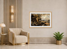 John Constable Print, Dedham Lock (1819-1820) displayed in an Art Deco interior