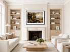 John Constable Print, Dedham Lock (1819-1820) displayed in a Scandinavian living room
