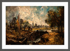 John Constable Print, Dedham Lock (1819 to 1820) in a dark grey frame
