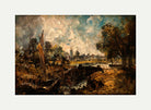 John Constable Print, Dedham Lock (1819 to 1820) with an off-white border for rolled canvas