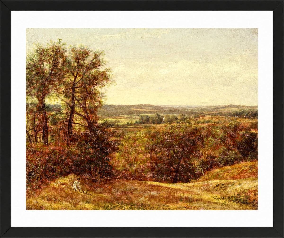 John Constable Print, Dedham Vale (1802) in a black frame