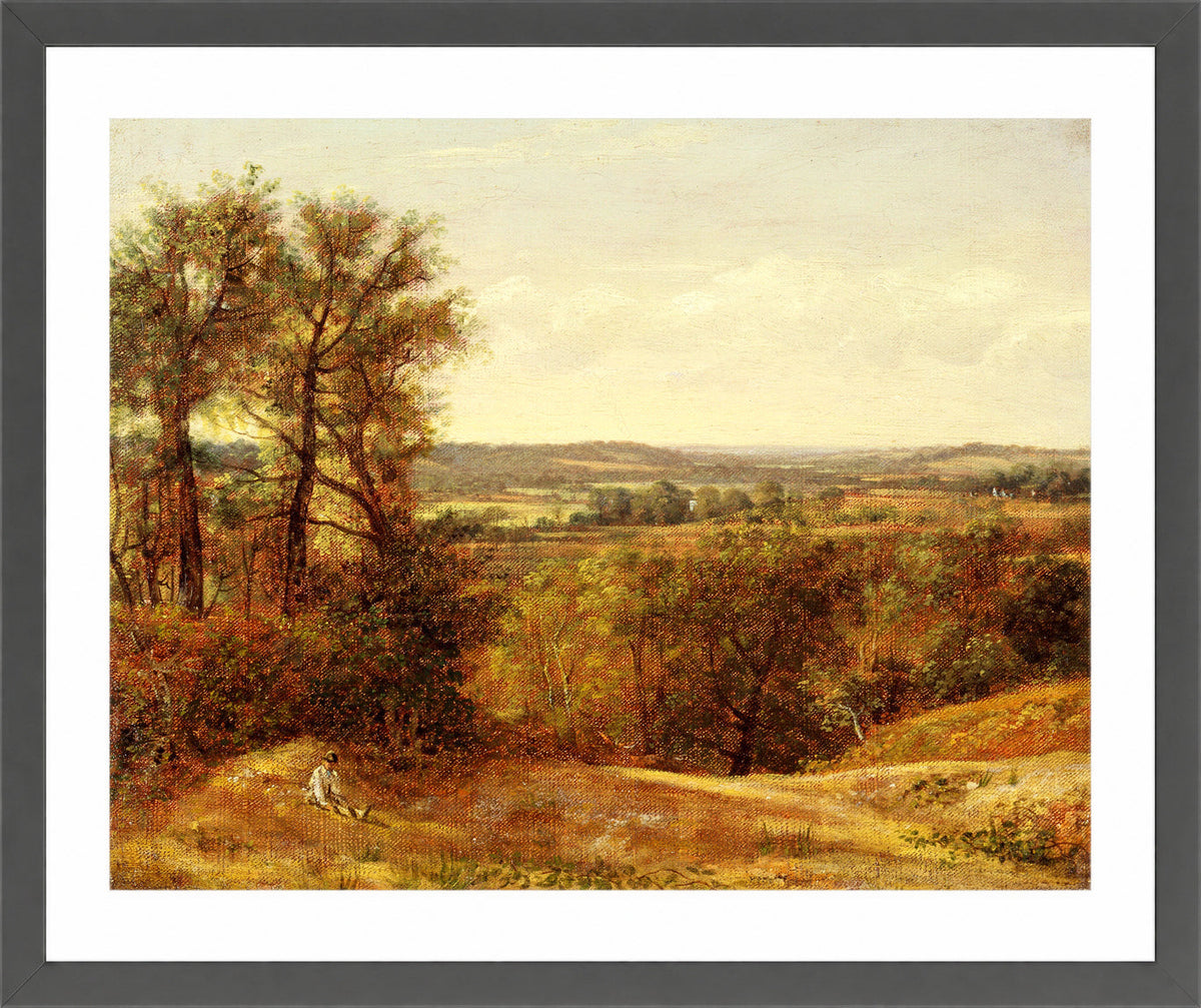 John Constable Print, Dedham Vale (1802) in a dark grey frame