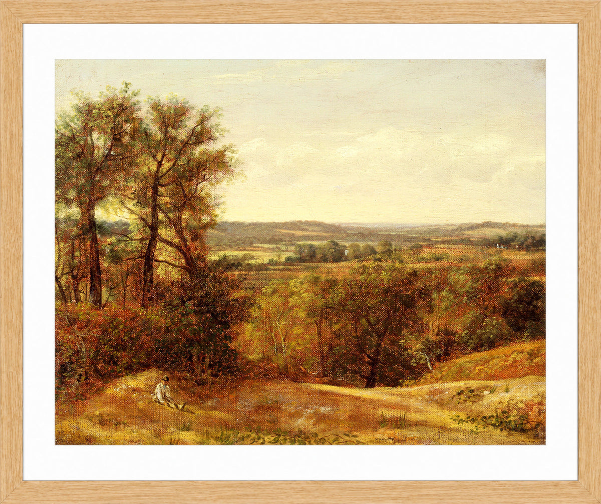 John Constable Print, Dedham Vale (1802) in an oak frame