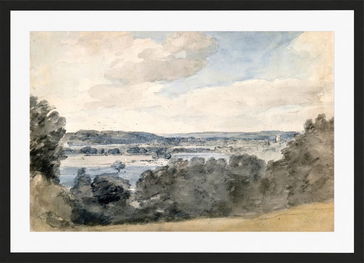 John Constable Print, Dedham Vale, Suffolk, from near East Bergholt (c in a black frame