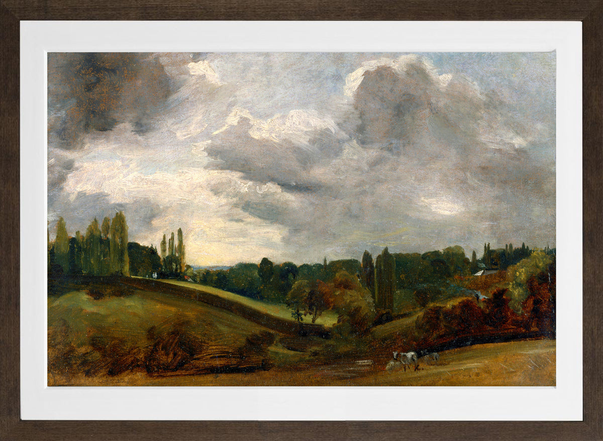 John Constable Print, East Bergholt (ca in a brown frame