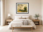 John Constable Print, English Landscape displayed above a bed