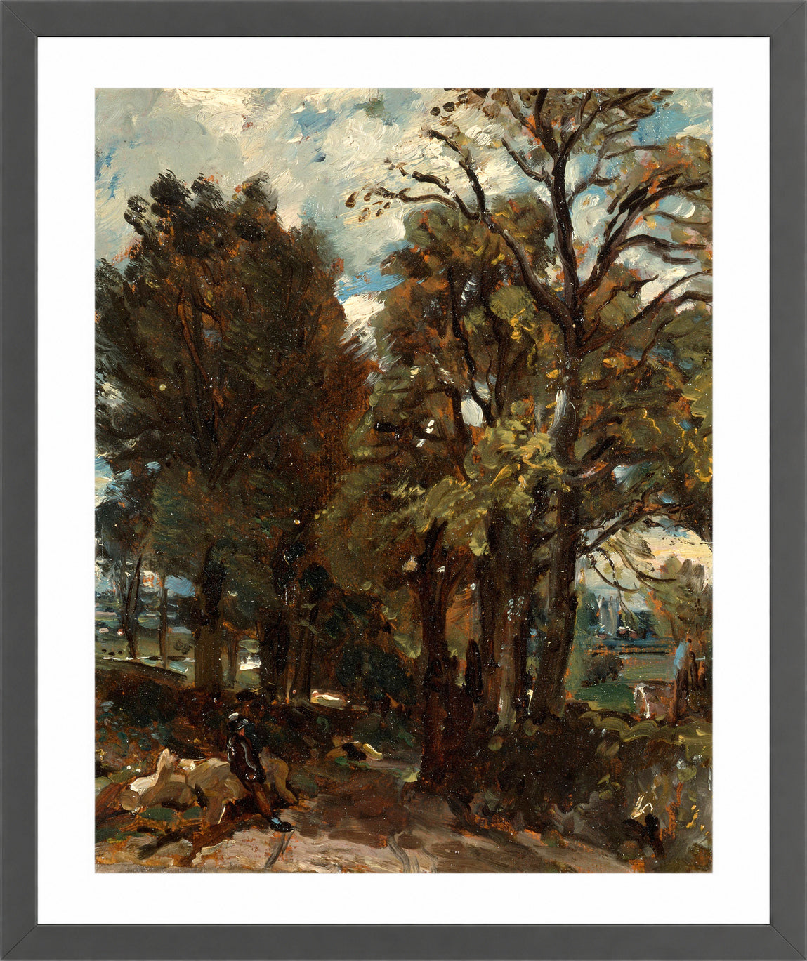 John Constable Print, Fen Lane, East Bergholt (ca in a dark grey frame