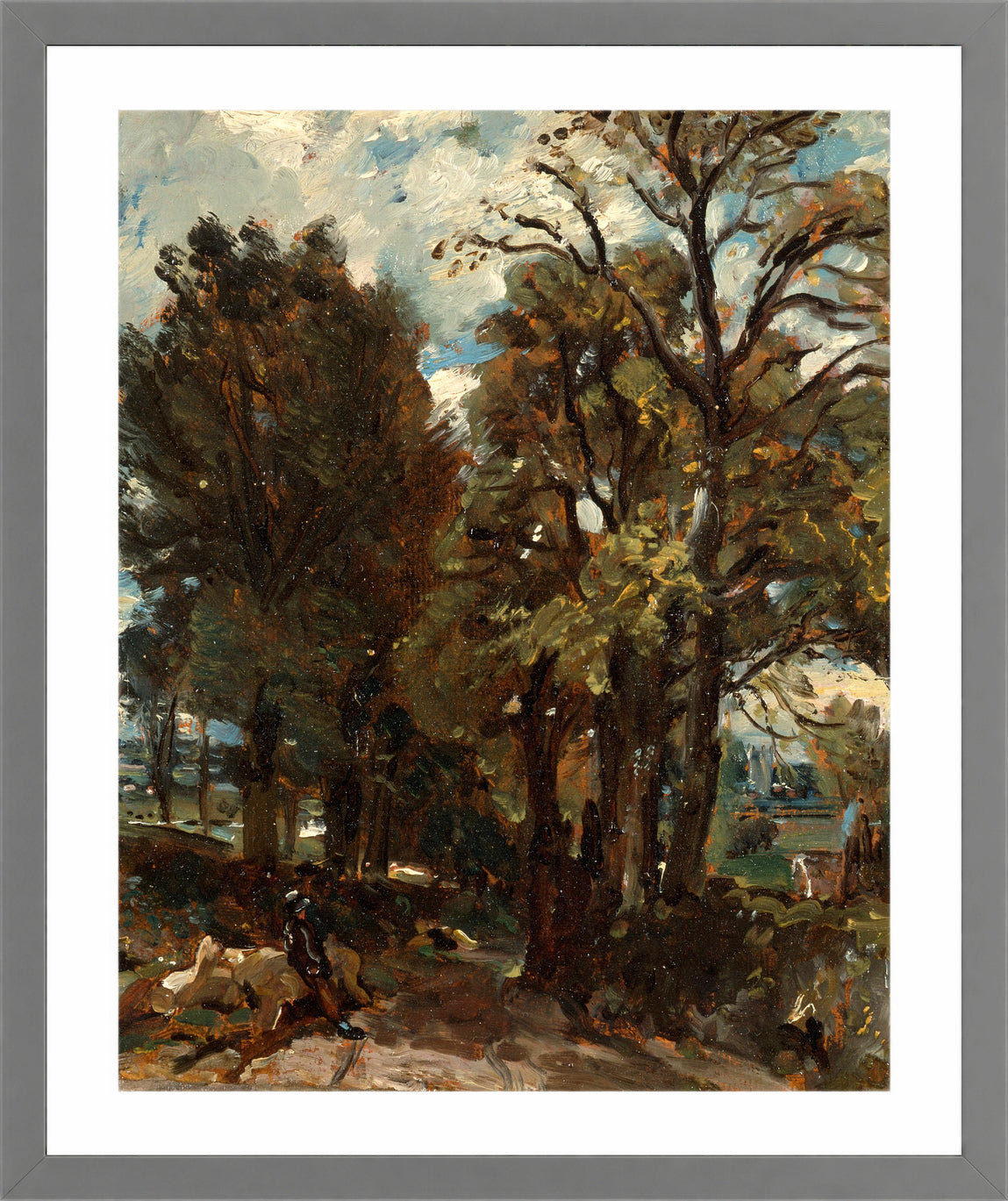 John Constable Print, Fen Lane, East Bergholt (ca in a light grey frame