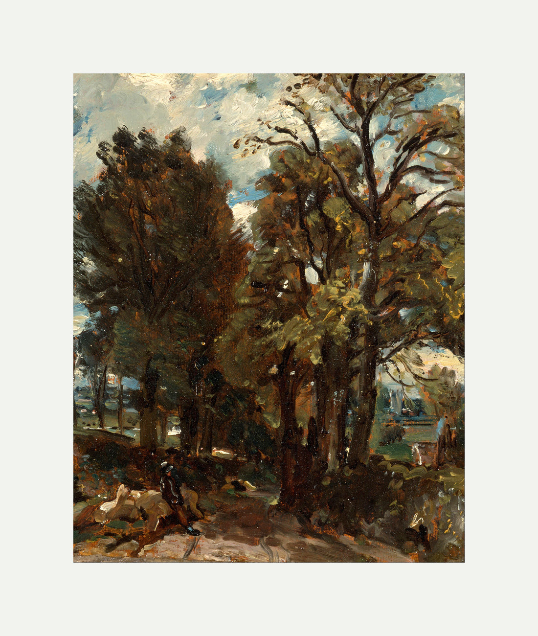 John Constable Print, Fen Lane, East Bergholt (ca with an off-white border for rolled canvas