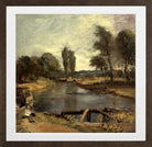 John Constable Print, Flatford Lock (1810-1811) in a brown frame