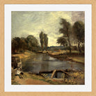 John Constable Print, Flatford Lock (1810-1811) in an oak frame