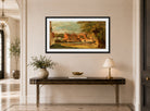John Constable Print, Flatford Mill (1810-1811) displayed above a console table