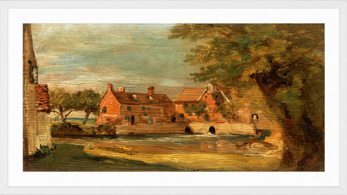 John Constable Print, Flatford Mill (1810-1811) in a white frame