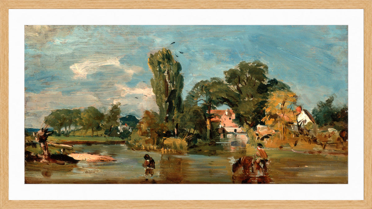 John Constable Print, Flatford Mill in an oak frame