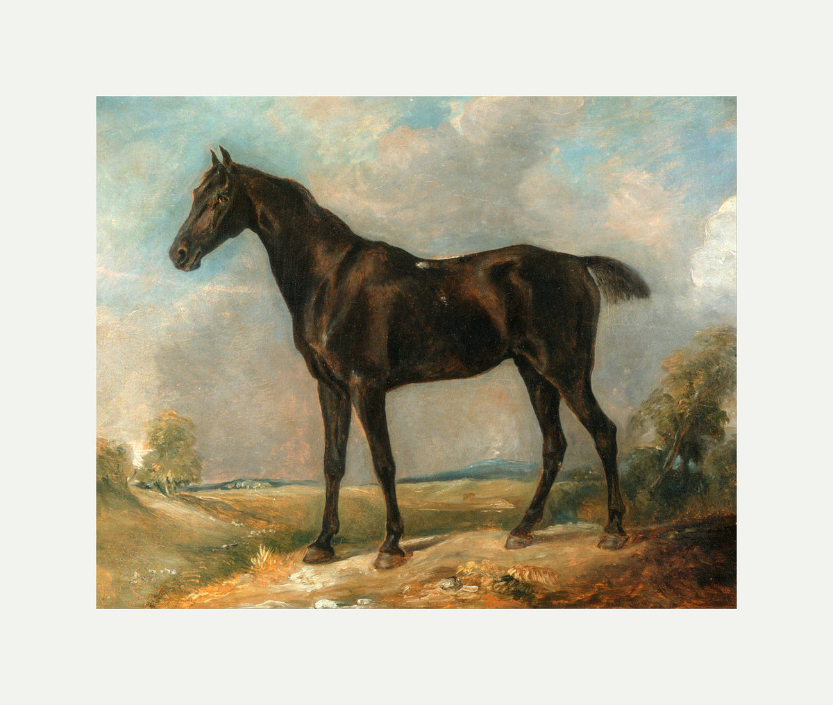 John Constable Print, Golding Constable’s Black Riding-Horse with an off-white border for rolled canvas