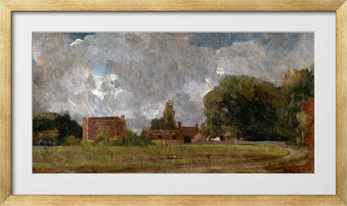 John Constable Print, Golding Constable’s House, East Bergholt; the Artist’s birthplace (1809) in a gold frame