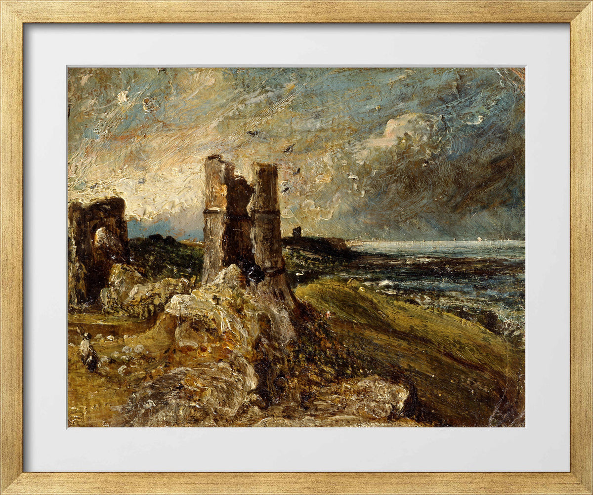 John Constable Print, Hadleigh Castle (1828-1829) in a gold frame