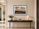 John Constable Print, Hampstead Heath (1825-1830) displayed above a console table