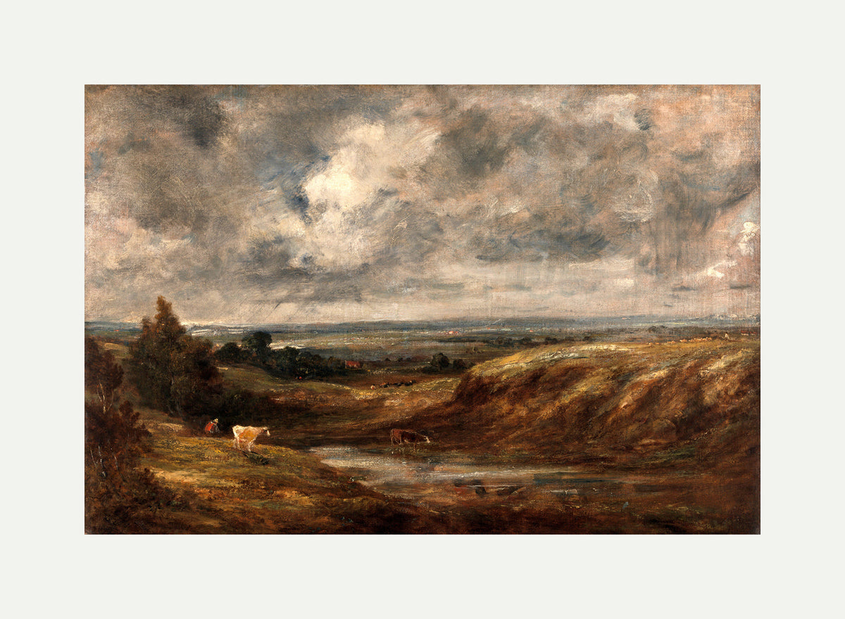 John Constable Print, Hampstead Heath (1825-1830) with an off-white border for rolled canvas