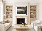 John Constable Print, Hampstead Heath, Looking Toward Harrow (1821-1822) displayed in a Scandinavian living room