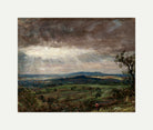 John Constable Print, Hampstead Heath, Looking Toward Harrow (1821-1822) with an off-white border for rolled canvas