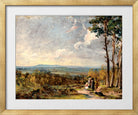 John Constable Print, Hampstead Heath Looking Towards Harrow (1821) in a gold frame