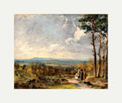 John Constable Print, Hampstead Heath Looking Towards Harrow (1821) with an off-white border for rolled canvas