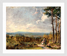 John Constable Print, Hampstead Heath Looking Towards Harrow (1821) in a white frame