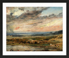John Constable Print, Hampstead Heath, with Pond and Bathers (1821) in a black frame